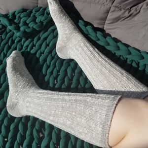 Grey heather mid-calf socks